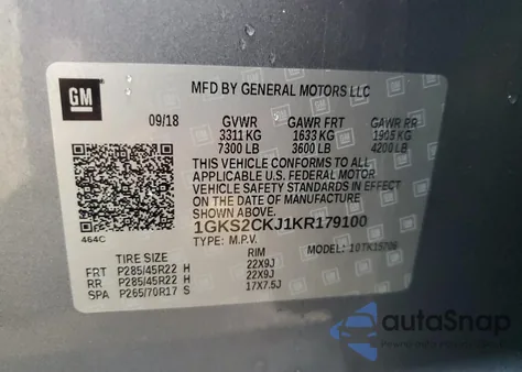 2019 GMC Yukon Denali z USA, uszkodzony, nr VIN 1GKS2CKJ1KR179100